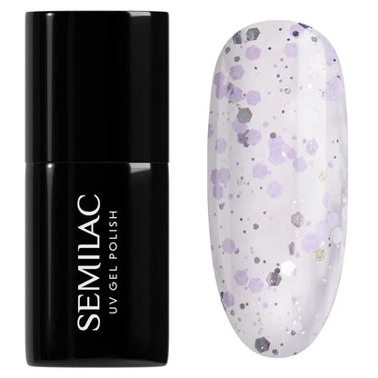 925 Silver & Violet Drops - Semilac Soak Off Gel / Hybrid Nail Polish - SEMILAC USA