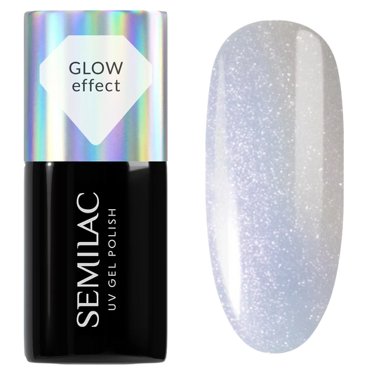 986 Milky Blue Glow - Semilac Soak Off Gel / Hybrid Nail Polish