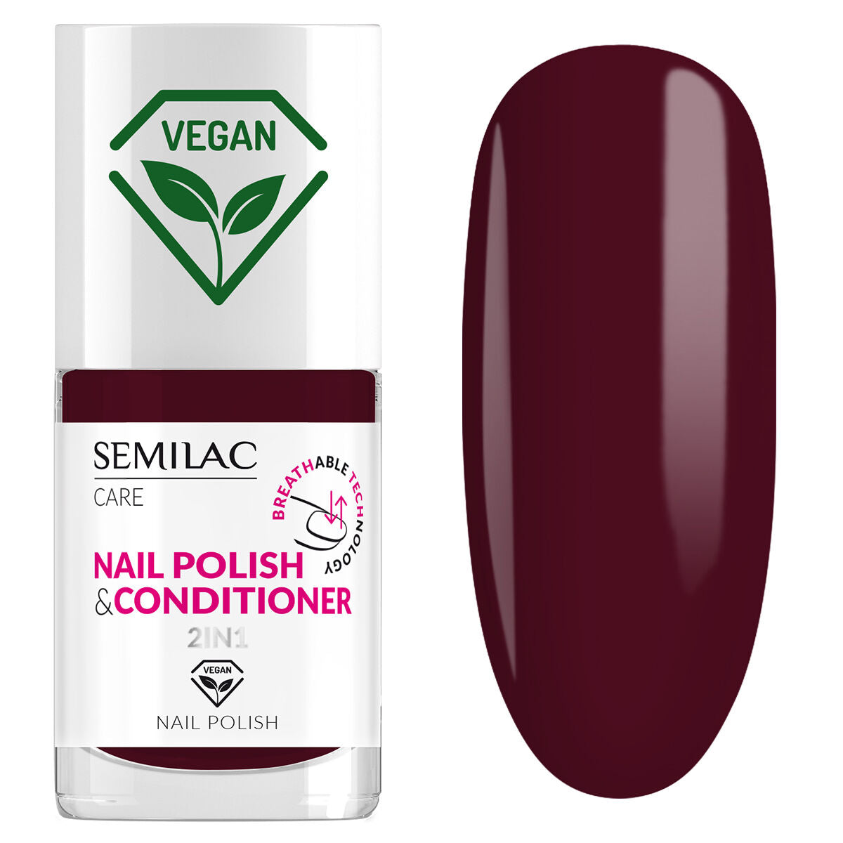 024 NAIL POLISH 2IN1 BREATHABLE TECHNOLOGY Classic Nail Polish with Conditioner - SEMILAC USA