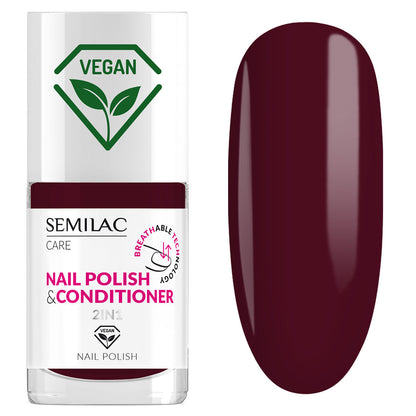 024 NAIL POLISH 2IN1 BREATHABLE TECHNOLOGY Classic Nail Polish with Conditioner - SEMILAC USA