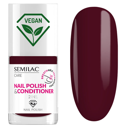 024 NAIL POLISH 2IN1 BREATHABLE TECHNOLOGY Classic Nail Polish with Conditioner - SEMILAC USA