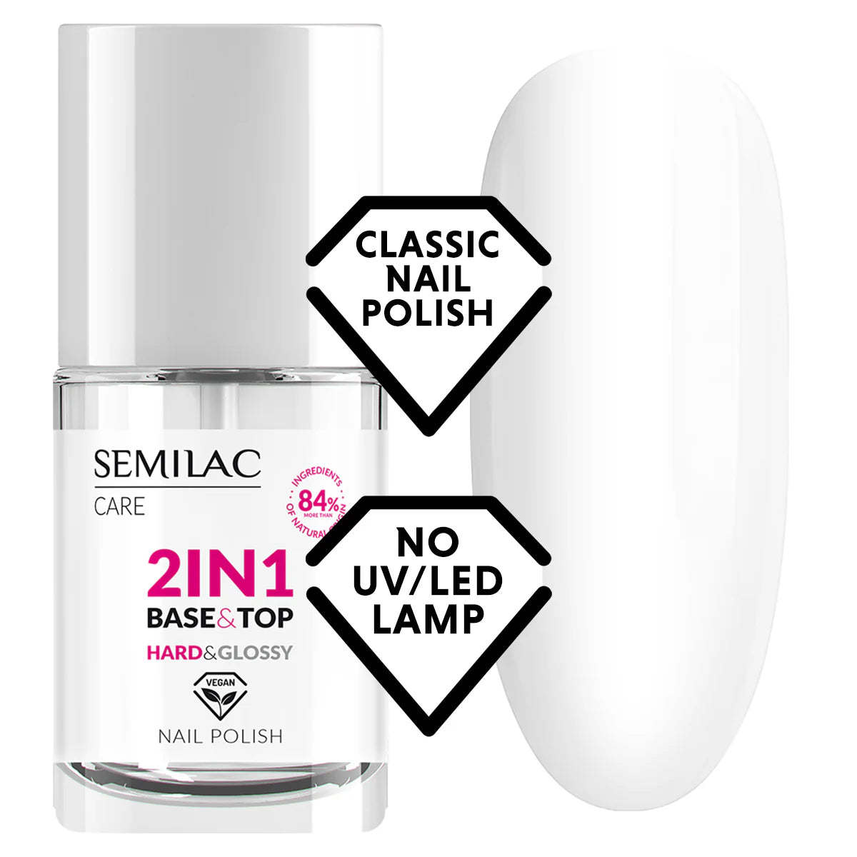 Base / Top 2in1 For Classic Hard & Glossy - Semilac Regular Nail Polish