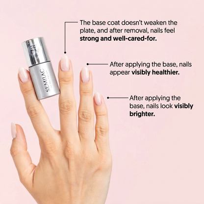 Semilac Collagen Base Soft Pink - Soak Off Gel / Hybrid Nail Polish