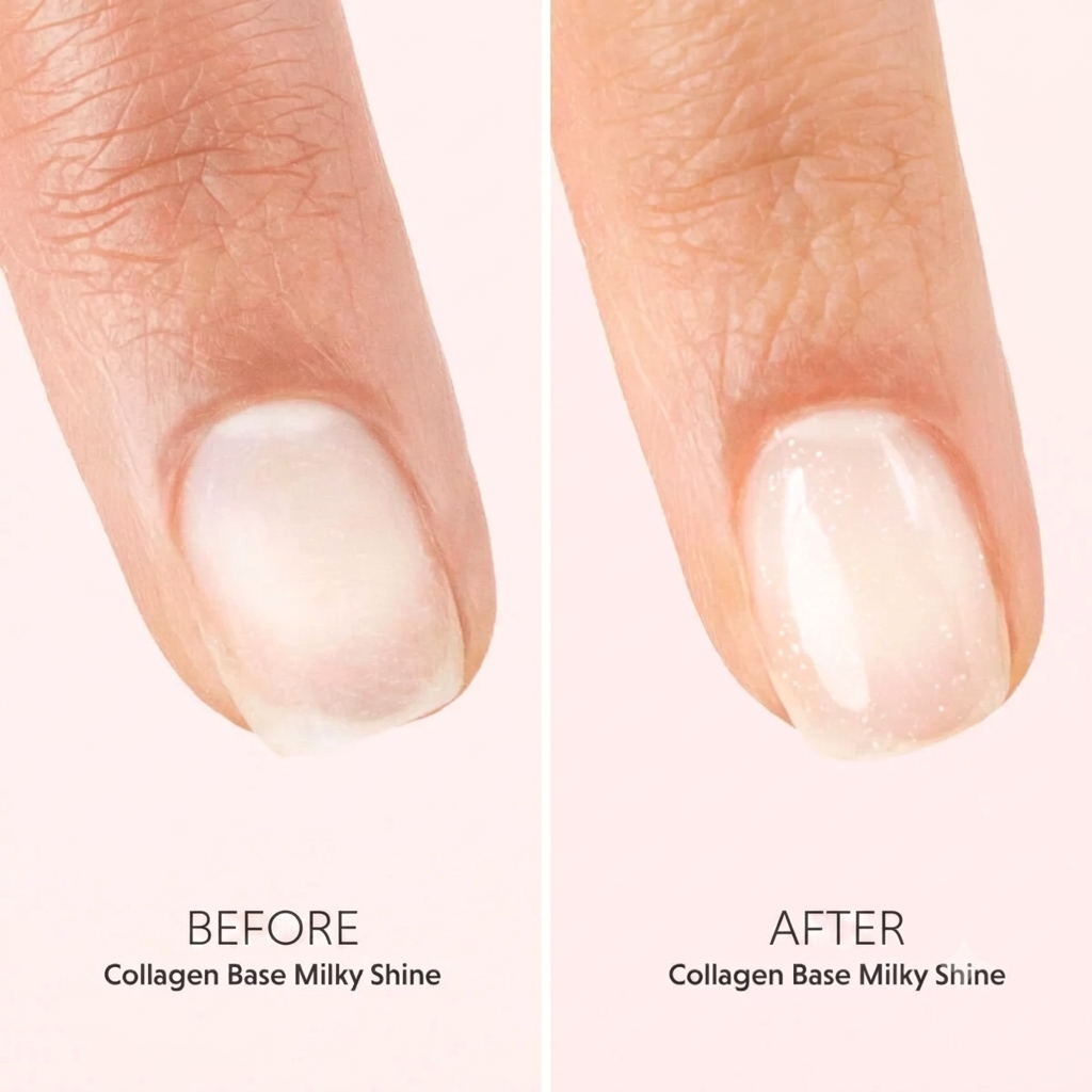 Semilac Collagen Base Milky Shine - Soak Off Gel / Hybrid Nail Polish