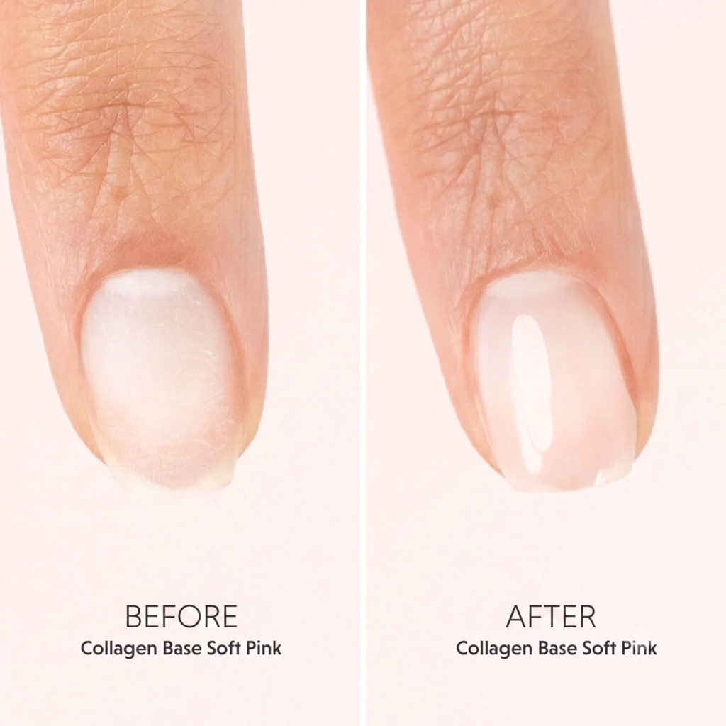 Semilac Collagen Base Soft Pink - Soak Off Gel / Hybrid Nail Polish