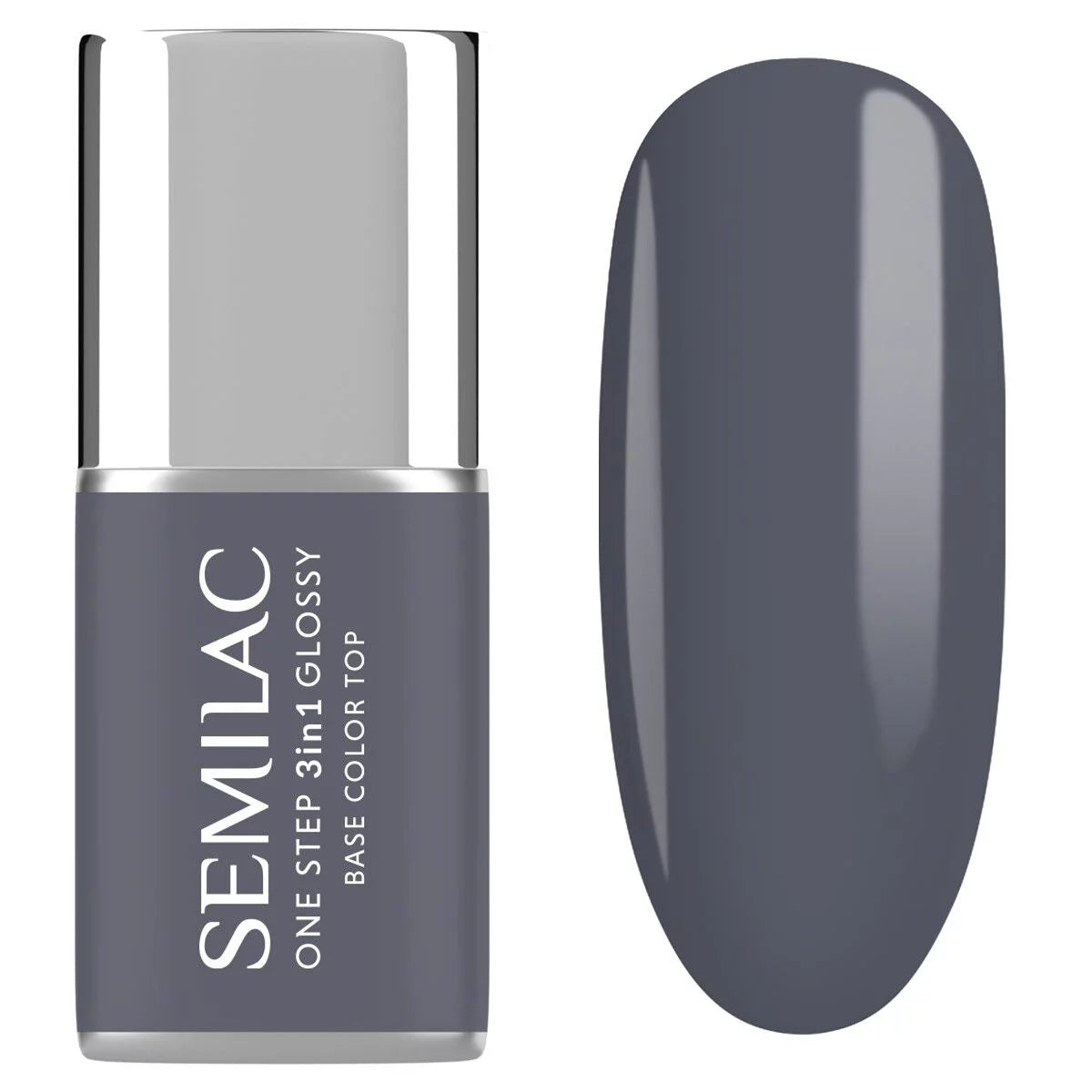 S185 Stone Grey - Semilac STEP ONE Hybrid 3IN1 Gel / Hybrid Nail Polish