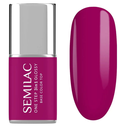 S595 Bright Purple - Semilac STEP ONE Hybrid 3IN1 Gel / Hybrid Nail Polish - SEMILAC USA