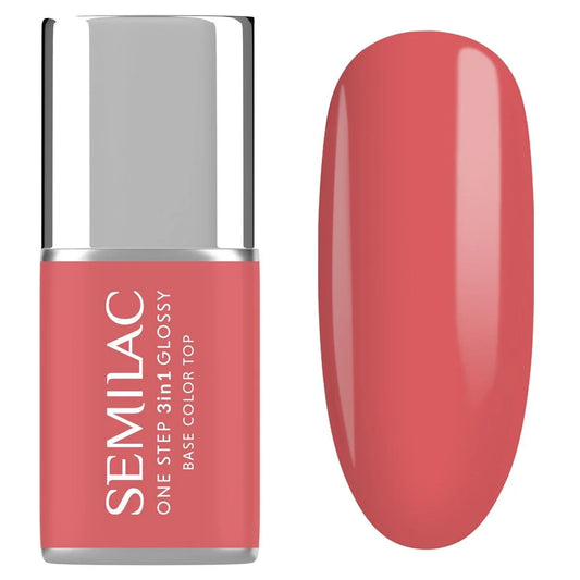 S690 Coral Pink - Semilac STEP ONE Hybrid 3IN1 Gel / Hybrid Nail Polish - SEMILAC USA