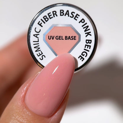 Semilac Fiber Base Pink Beige / Hybrid Nail Polish Base
