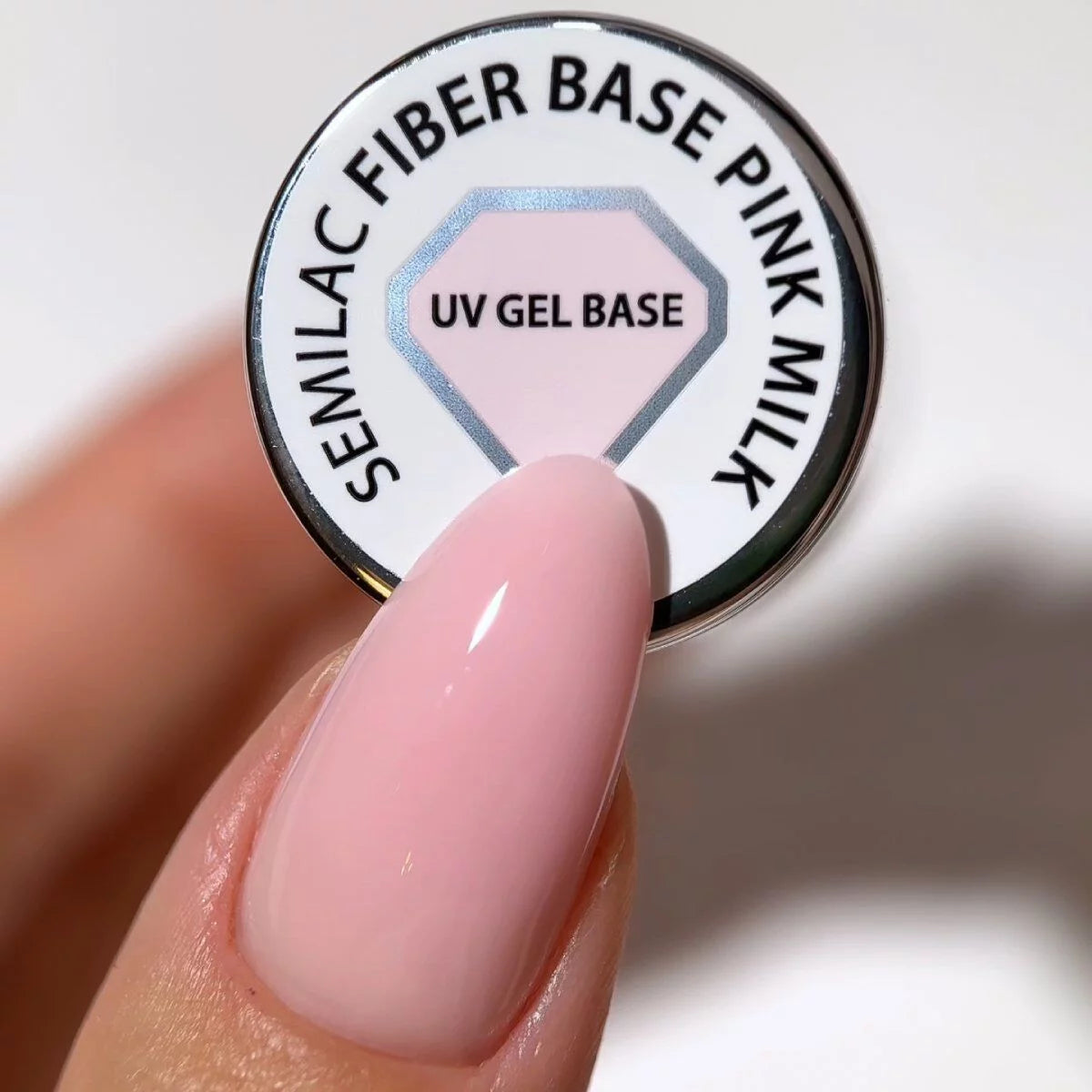 Semilac Fiber Base Pink Milk / Hybrid Nail Polish Base