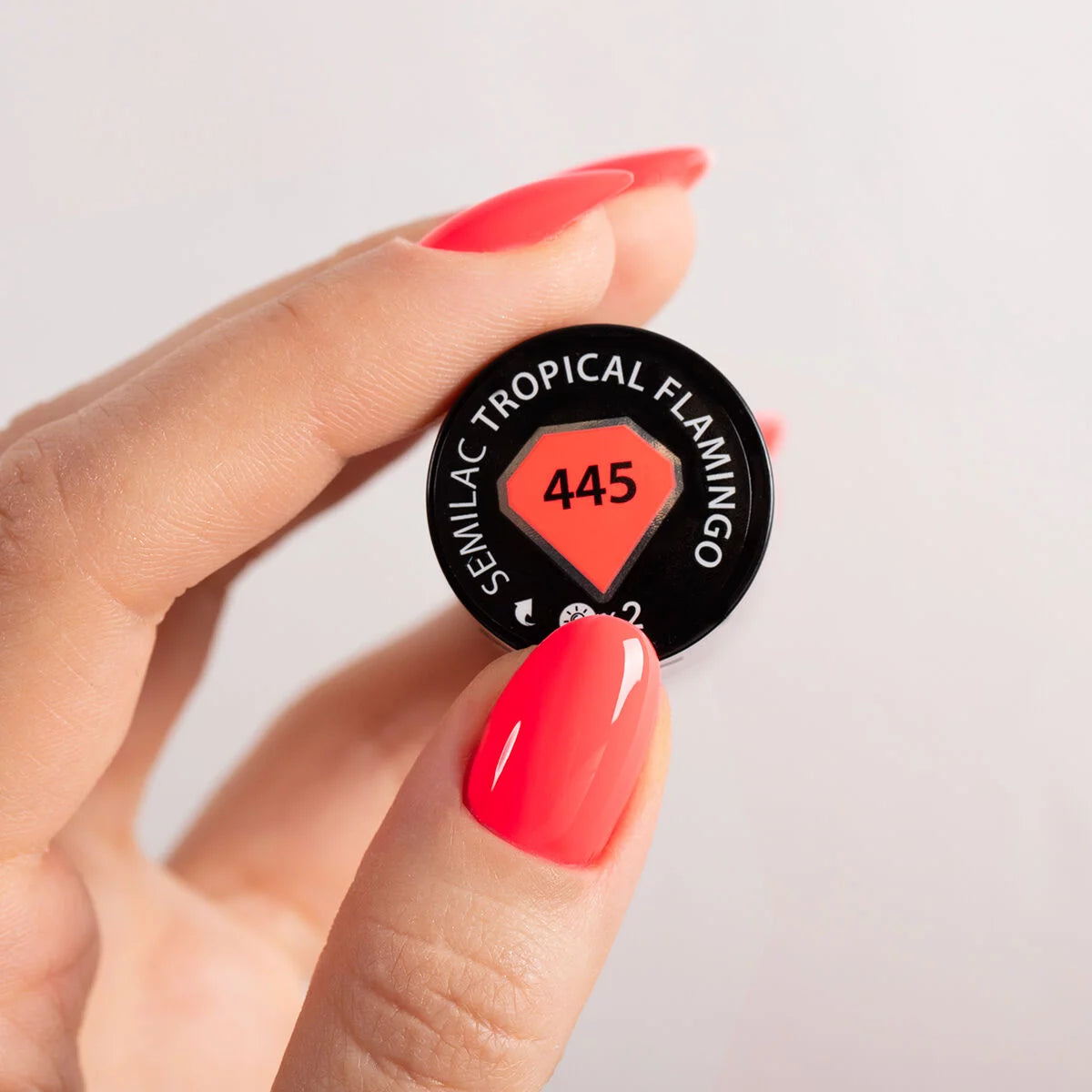 445 Tropical Flamingo - Semilac Soak Off Gel / Hybrid Nail Polish