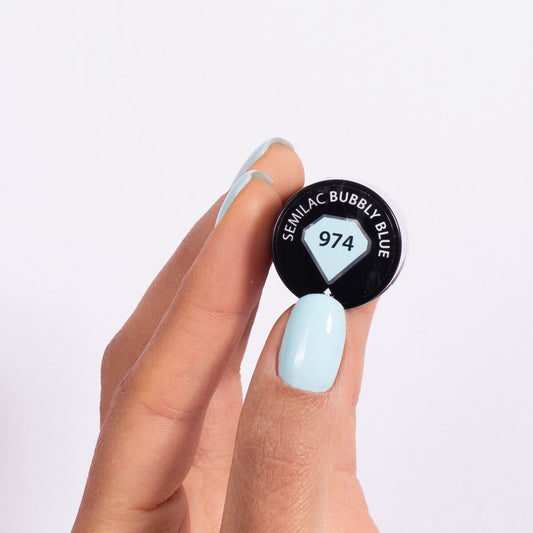 974 Bubbly Blue - Semilac Soak Off Gel / Hybrid Nail Polish - SEMILAC USA
