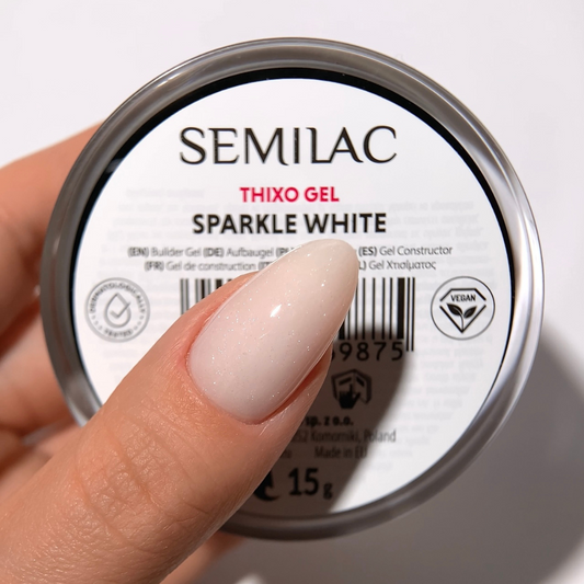 Semilac Jelly Builder Gel Thixo Gel Sparkle White 15g