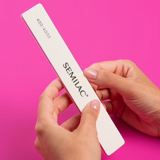 Semilac Quick Shine Nail File WHITE/PINK 400/4000 - SemilacUSA