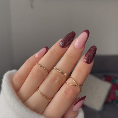 393 Sparkling Black Cherry - Semilac Soak Off Gel / Hybrid Nail Polish