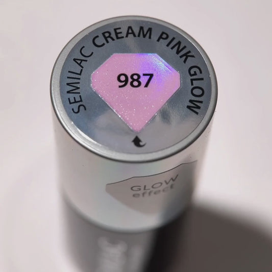 987 Cream Pink Glow - Semilac Soak Off Gel / Hybrid Nail Polish