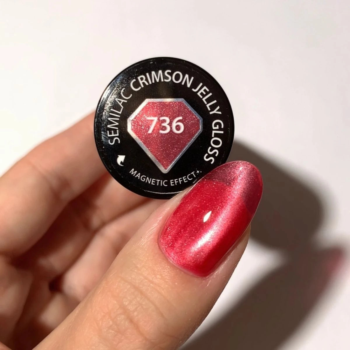 736 Crimson Jelly Gloss - Semilac Soak Off Gel / Hybrid Nail Polish