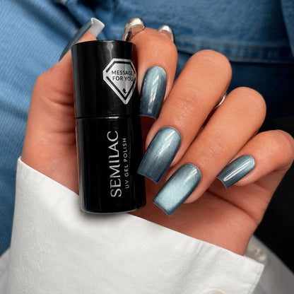 739 Teal Jelly Gloss - Semilac Soak Off Gel / Hybrid Nail Polish