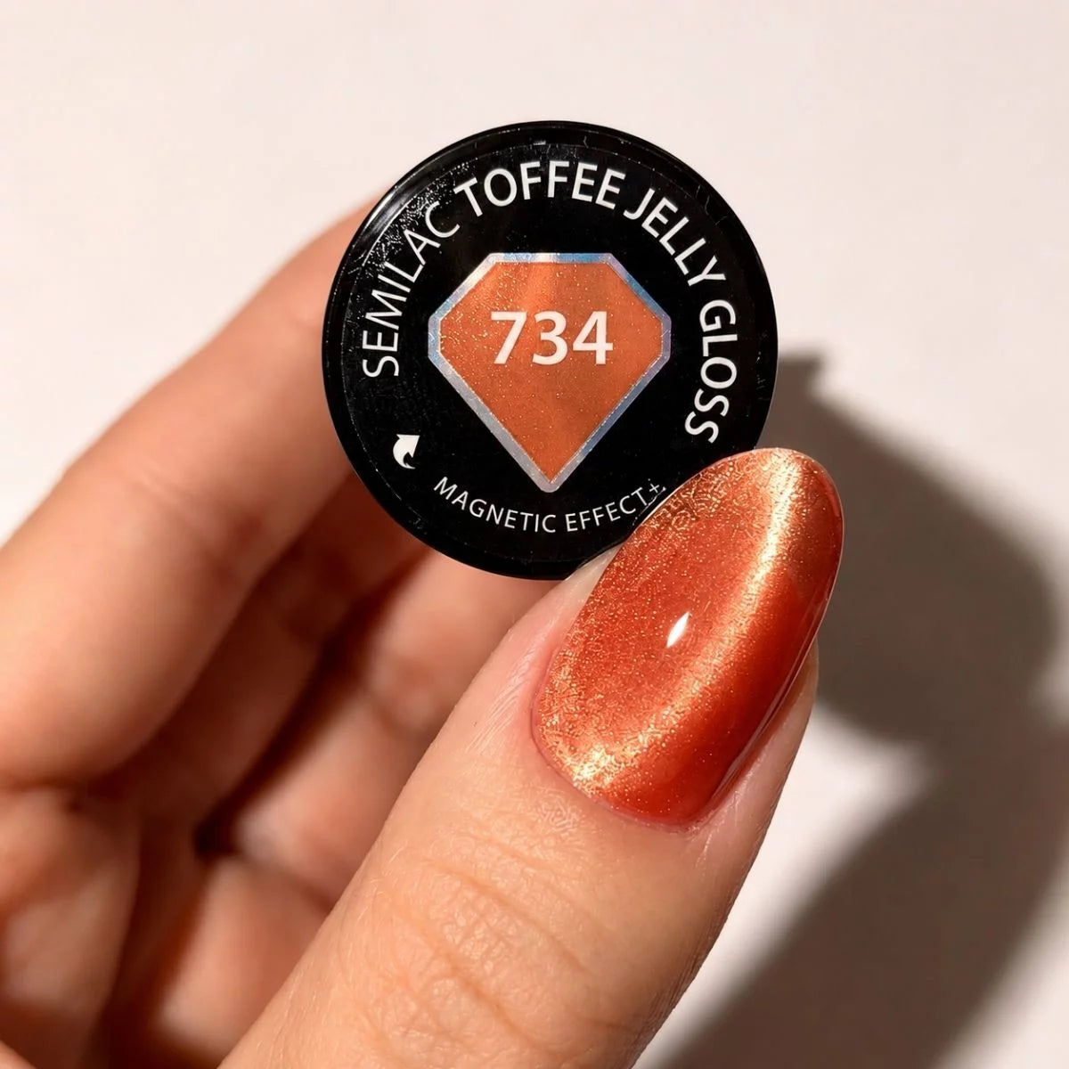 734 Toffee Jelly Gloss - Semilac Soak Off Gel / Hybrid Nail Polish