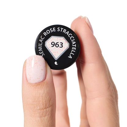 963 Rose Stracciatella - Semilac Soak Off Gel / Hybrid Nail Polish