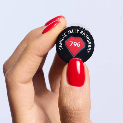 796 Jelly Raspberry Semilac Soak Off Gel / Hybrid Nail Polish - SEMILAC USA