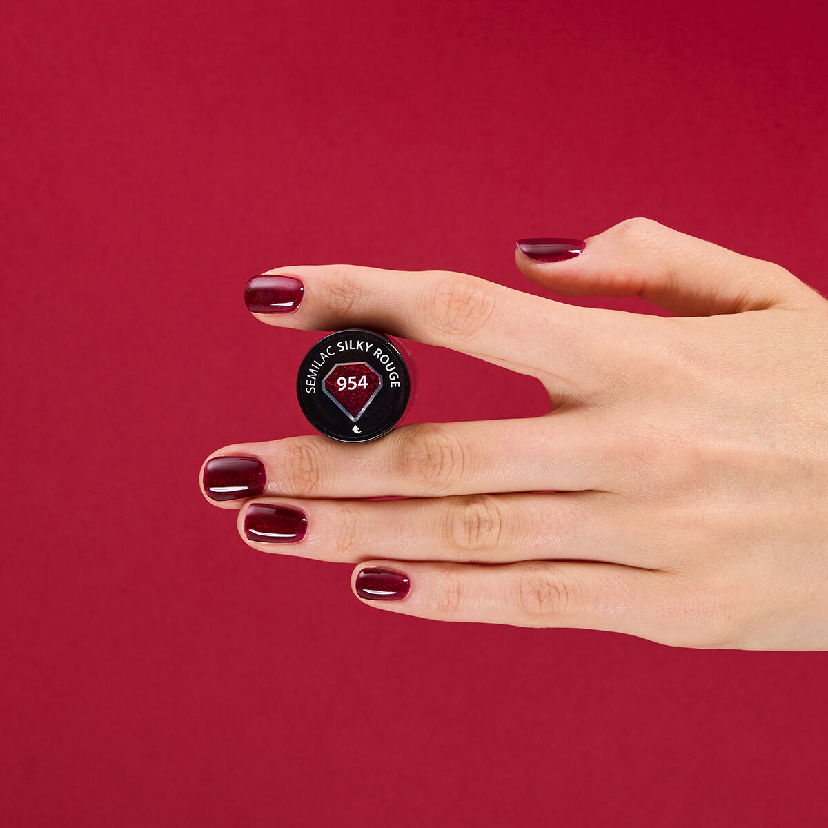 954 Silky Rouge - Semilac Soak Off Gel / Hybrid Nail Polish