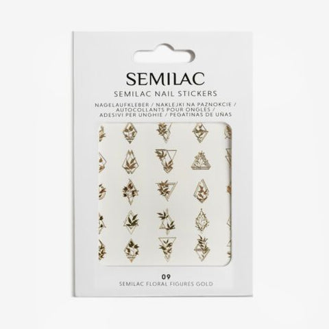 09 FLORAL FIGURES GOLD Semilac Nail Stickers