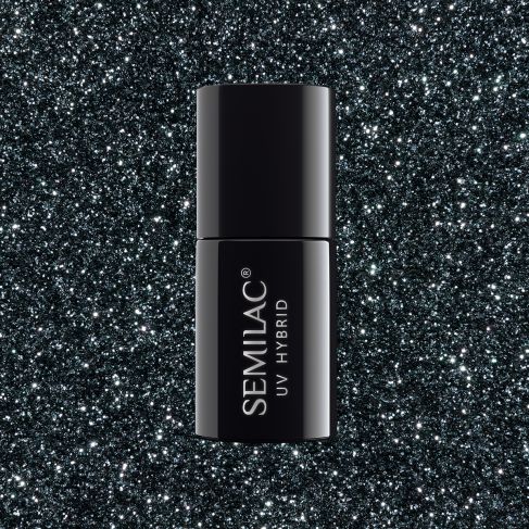 096 Starlight Night - Semilac Soak Off Gel / Hybrid Nail Polish - "Black & White" Collection - SemilacUSA