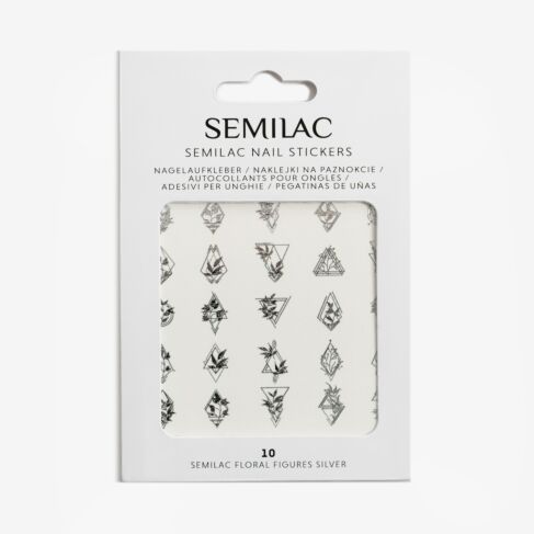 10 FLORAL FIGURES SILVER Semilac Nail Stickers