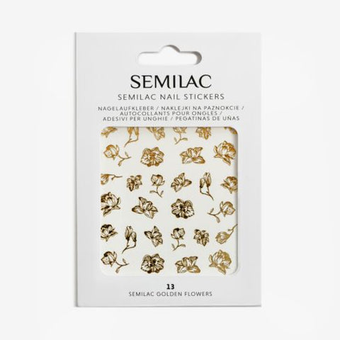 13 GOLDEN FLOWERS Semilac Nail Stickers