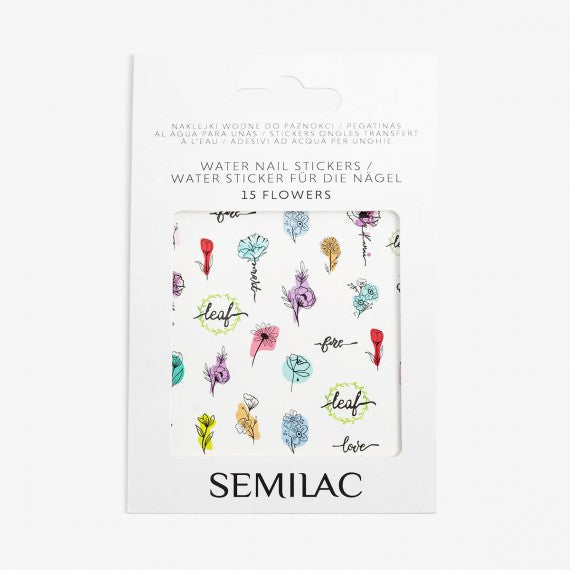 15 FLOWERS Semilac Nail Stickers