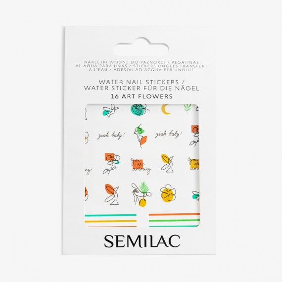 16 ART FLOWERS Semilac Nail Stickers