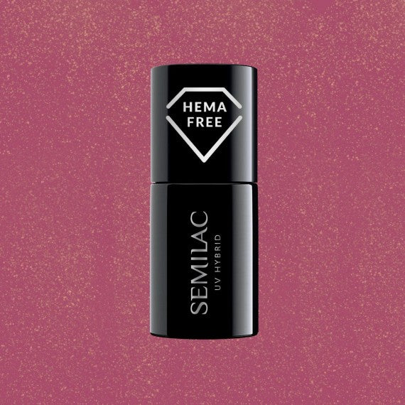 377  RUBY - Semilac Soak Off Gel / Hybrid Nail Polish - "SHIMMER STONE" Collection HEMA FREE