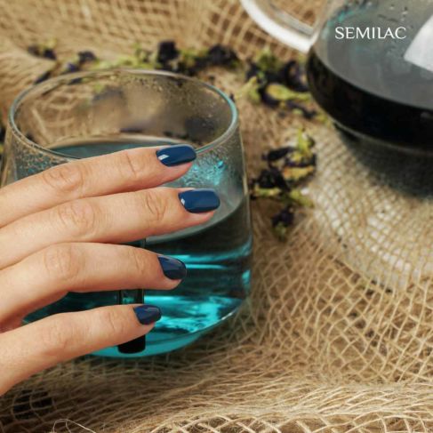 406 HYBRID BLUE TEA - Semilac Soak Off Gel / Hybrid Nail Polish - "TASTES OF FALL" Collection