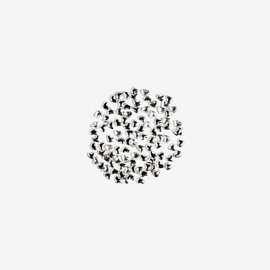 765 SMALL SILVER HARTS  Semilac Nail Art Decorations 100 pcs - SemilacUSA