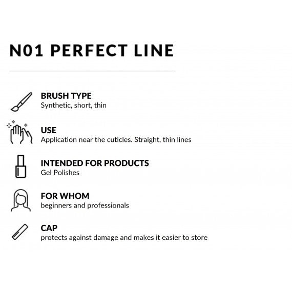 N01 Semilac Nail Art Brush PERFECT LINE