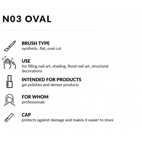 N03 OVAL Semilac Nail Art Brush
